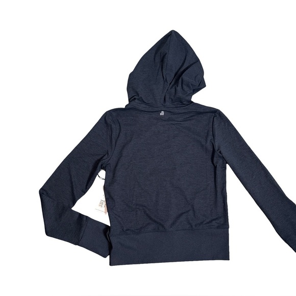 WeWoreWhat Fitted Zip-Up Hoodie Heather Navy Size M NWT - Picture 5 of 9